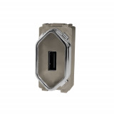 Modulo USB 2a - Novara Aço Cromado